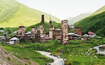 Kompleks kilku wiosek Ushguli połozony jest na wysokości 2200 m n.p.m.