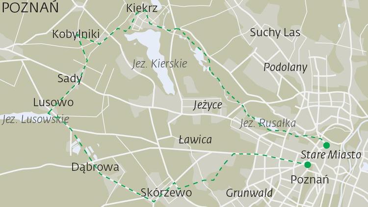 Mapa Poznania nasza trasa rowerowa