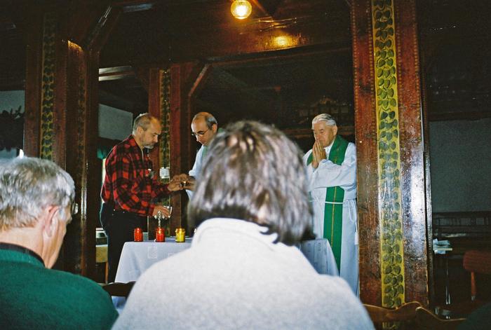 Msza w schronisku górskim w Karkonoszach