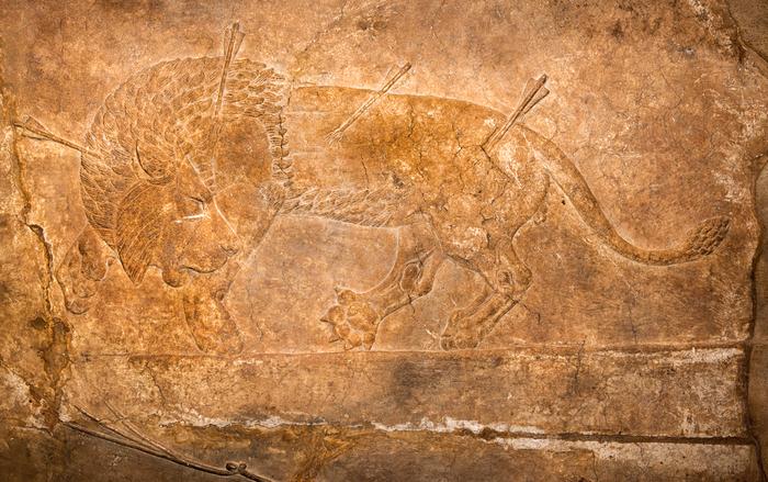 Płaskorzeźba na murze wokół Niniwy
