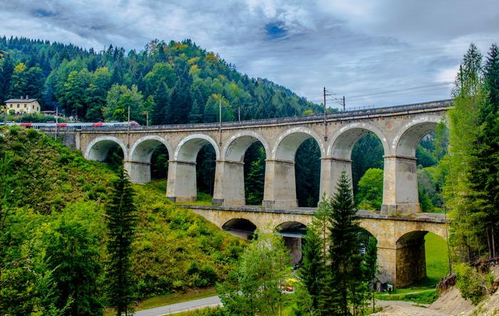 Trasa kolejowa Semmering w Austrii