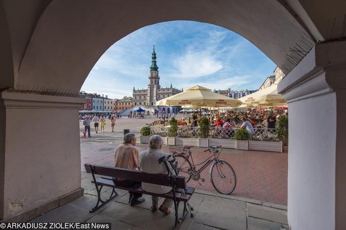 Widok na Ratusz w Zamościu
