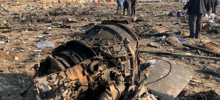 Miejsce katastrofy ukraińskiego samolotu w Iranie 