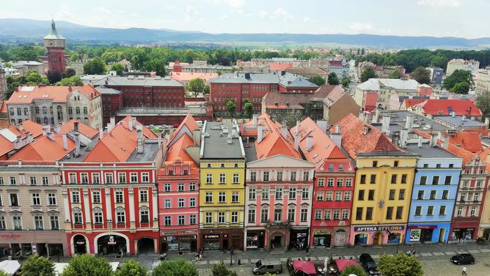 Widok na kamienice z Wieży Ratuszowej