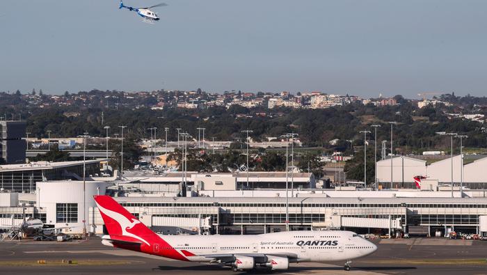 Samolot lini lotniczych Qantas. Zdjęcie ilustracyjne